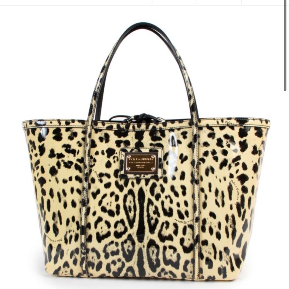 Dolce & Gabbana Authentic Green Animal Print Oversized Beach Tote Style Bag